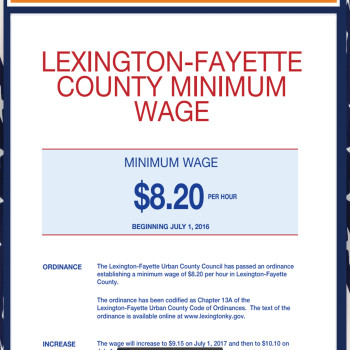 Kentucky - Lexington - Min Wage City Poster