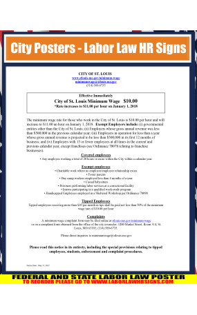 Missouri - St.Louis Minimum Wage City Poster