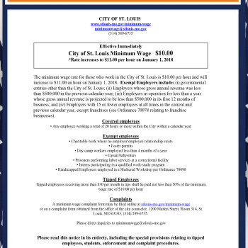 Missouri - St.Louis Minimum Wage City Poster