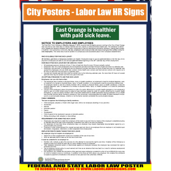 New jersy - East Orange Paid Sick Leave City Poster