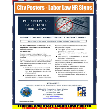 Pennsylvania - philadelphia's Fair Chance Hiring Law City Poster