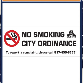 Texas - Arlington No Smoking per City Ordinance City Poster