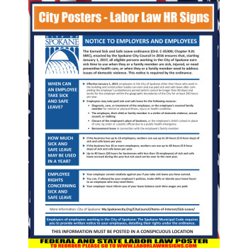 Washington - Spokane Earned Sick and Safe Leave City Poster
