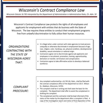 Wisconsin -  Contract Compliance Law City Poster
