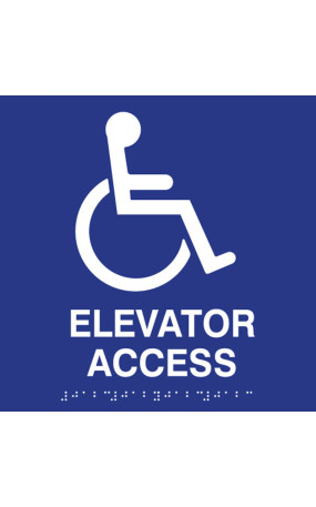 ADA Compliant Elevator Access Sign with Tactile Text and Grade 2 Braille