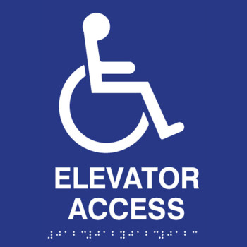 ADA Compliant Elevator Access Sign with Tactile Text and Grade 2 Braille