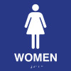 ADA Compliant Womens Restroom Wall Sign with Tactile Text Braille