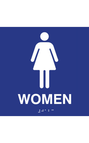 ADA Compliant Womens Restroom Wall Sign with Tactile Text Braille