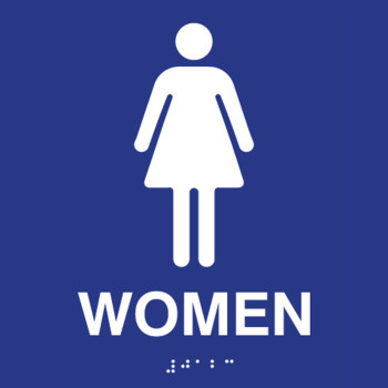 ADA Compliant Womens Restroom Wall Sign with Tactile Text Braille