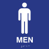 ADA Compliant Mens Restroom Wall Sign with Tactile Text Braille
