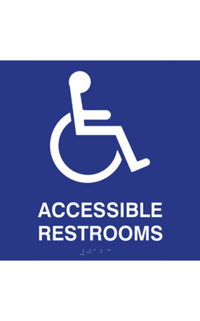 ADA Compliant Accessible Restrooms Guide Sign