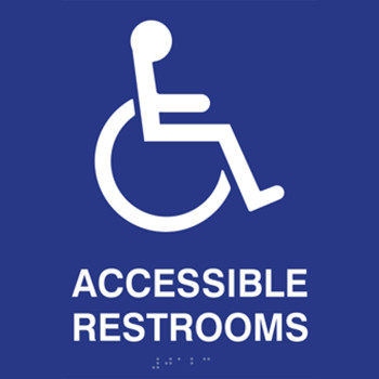 ADA Compliant Accessible Restrooms Guide Sign