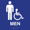 ADA Compliant Accessible Mens Restroom Wall Sign with Wheelchair Symbol