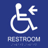 ADA Accessible Symbol Restroom Wall Sign - Left Arrow