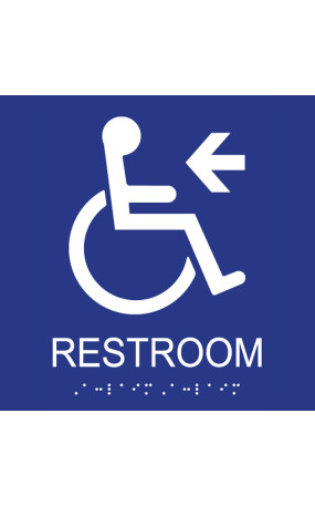 ADA Accessible Symbol Restroom Wall Sign - Left Arrow