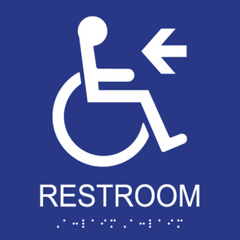 ADA Accessible Symbol Restroom Wall Sign - Left Arrow