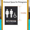 ADA Accessible Symbol Restroom Wall Sign - Ahead Arrow