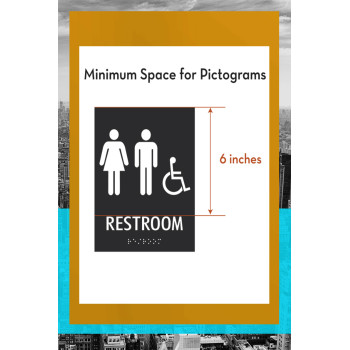 ADA Accessible Symbol Restroom Wall Sign - Ahead Arrow
