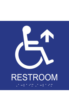 ADA Accessible Symbol Restroom Wall Sign - Ahead Arrow