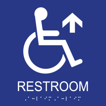 ADA Accessible Symbol Restroom Wall Sign - Ahead Arrow