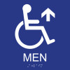 ADA Accessible Symbol Men Restroom Wall Sign - Ahead Arrow