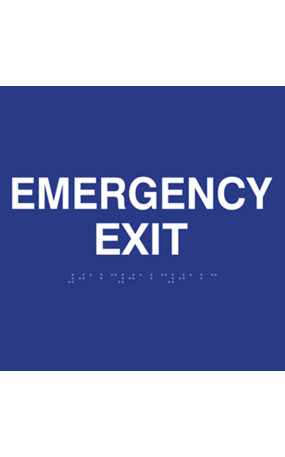 ADA Compliant Emergency Exit Sign with Tactile Text and Grade 2 Braille