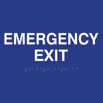 ADA Compliant Emergency Exit Sign with Tactile Text and Grade 2 Braille