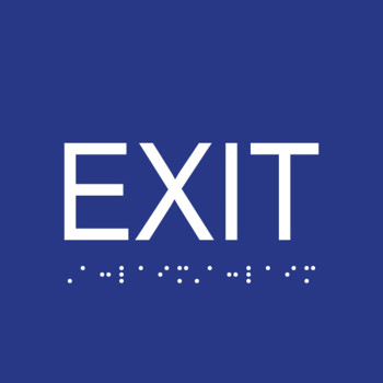ADA Compliant Exit Sign with Tactile Text and Grade 2 Braille