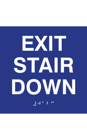 ADA Compliant Exit Stair Down Sign with Braille