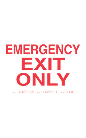 Emergency Exit Only - Braille