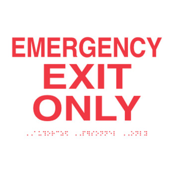 Emergency Exit Only - Braille