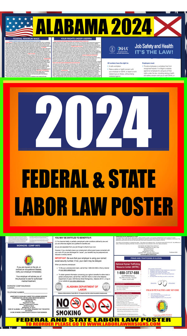 2024 Alabama Labor Law Posters ⭐ State, Federal, OSHA LABORLAWHRSIGNS