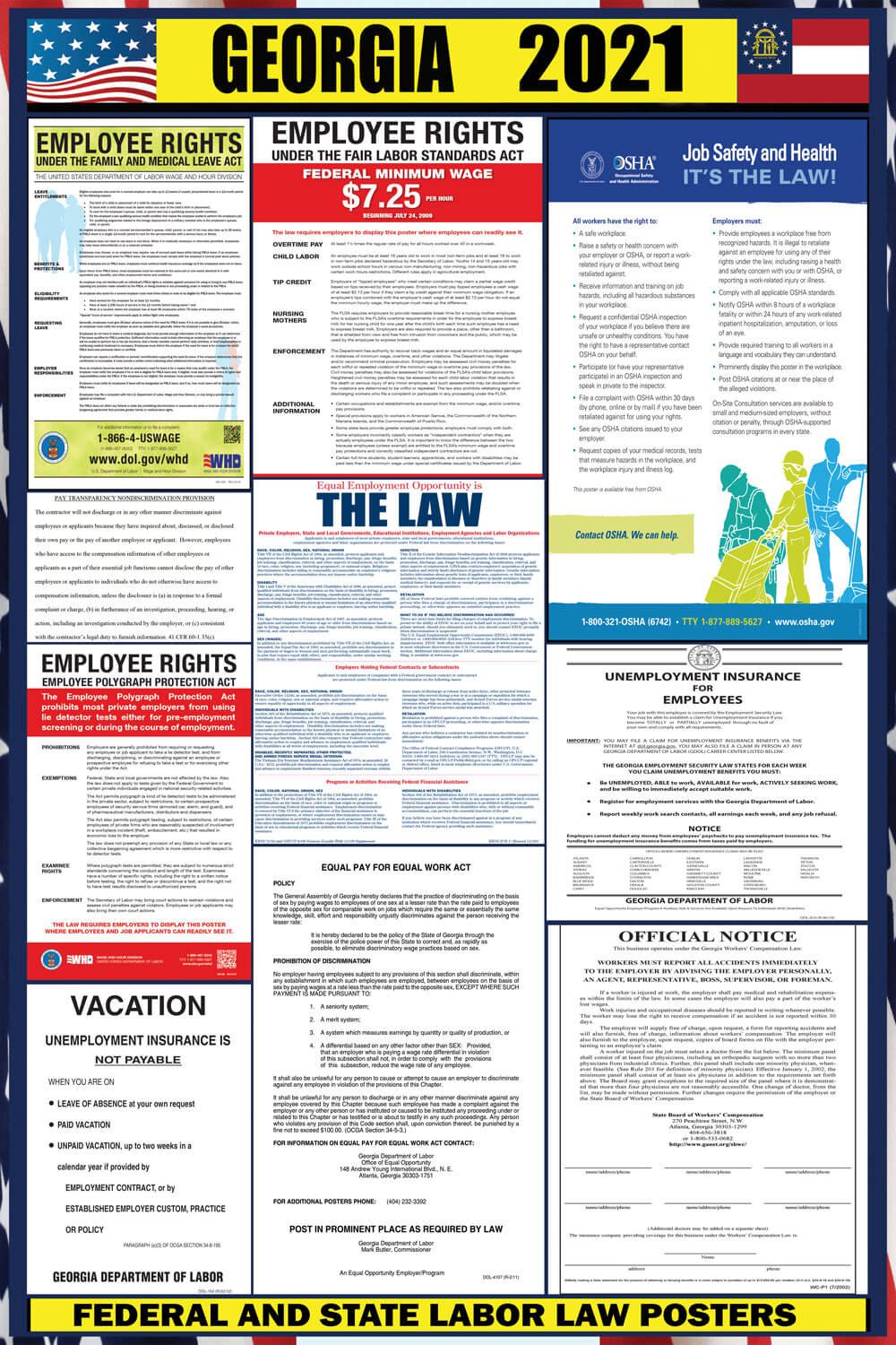 2021 Georgia State and Federal Labor Law Poster - GA ...