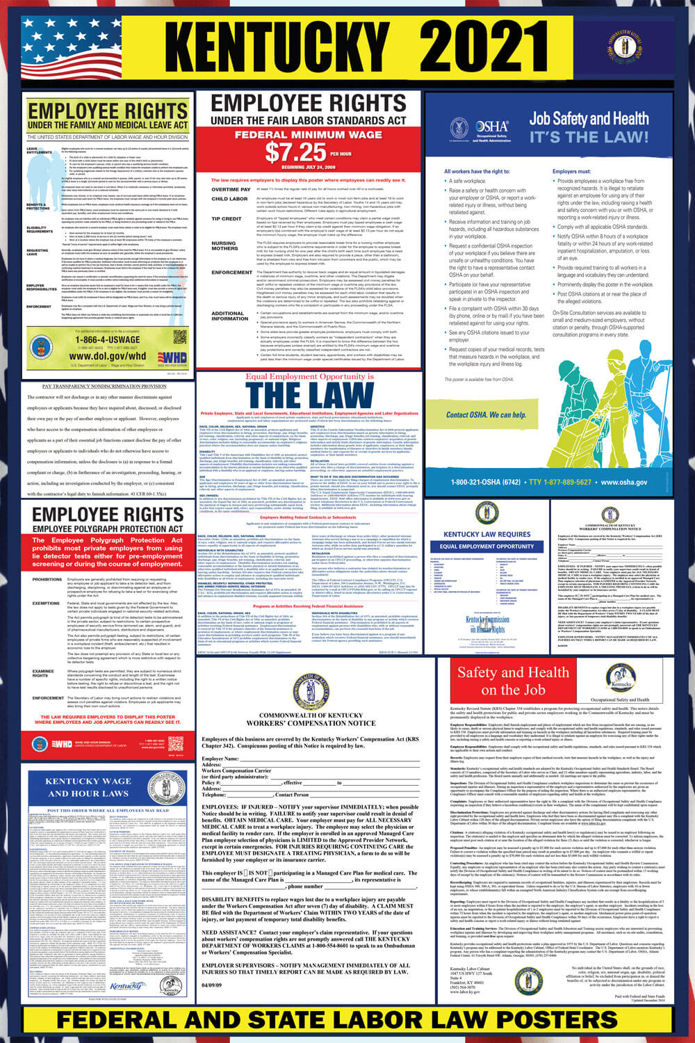 2021 Kentucky State And Federal Labor Law Poster Ky Laborlawhrsigns