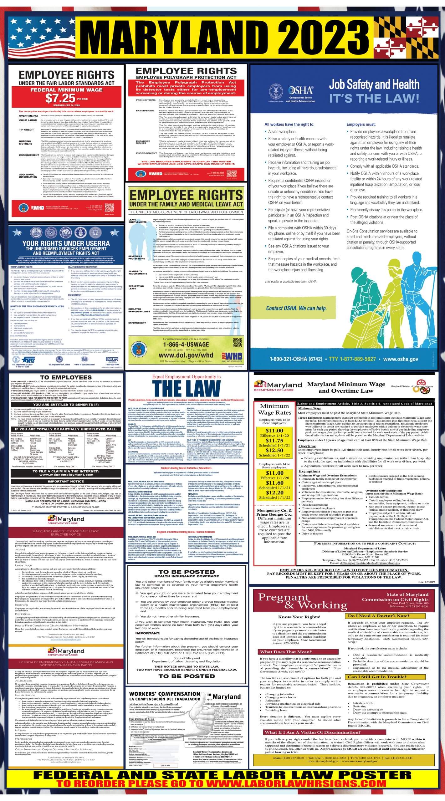 2023 Maryland Labor Law Posters ⭐ State, Federal, OSHA LABORLAWHRSIGNS
