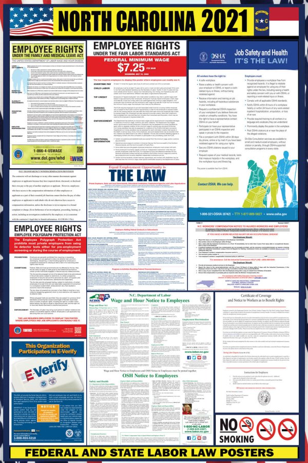 2021 North Carolina Labor Law Posters State Federal OSHA 2021 North Carolina Labor Law Posters State Federal OSHA