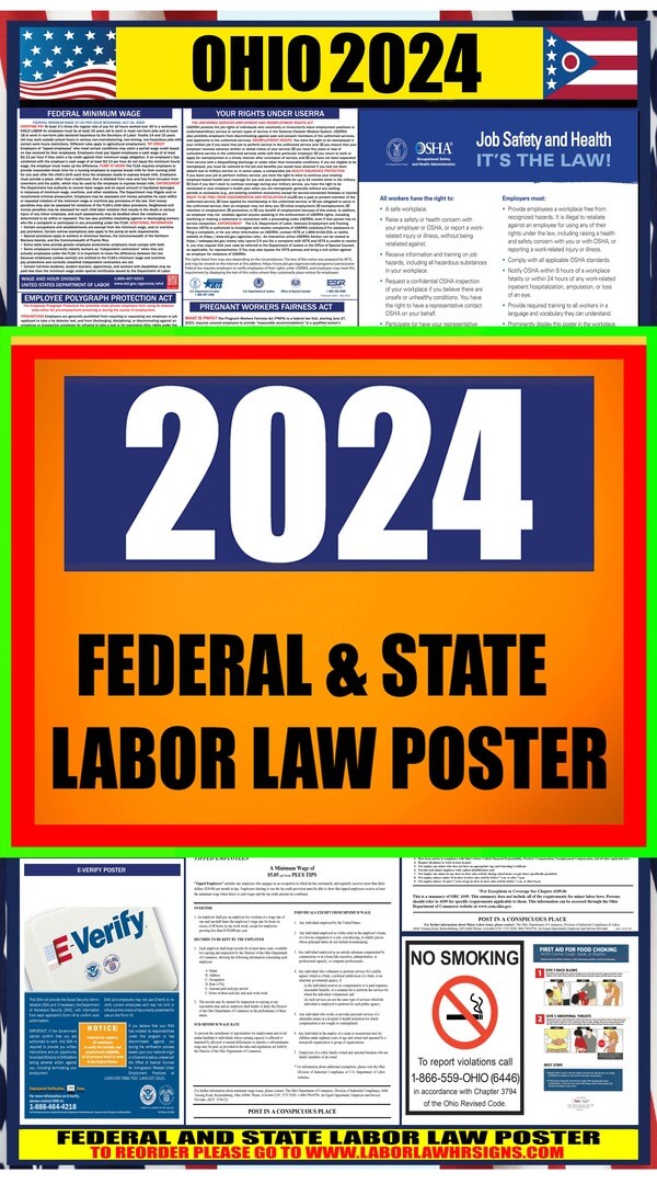 2024 Ohio Labor Law Posters ⭐ State, Federal, OSHA LABORLAWHRSIGNS