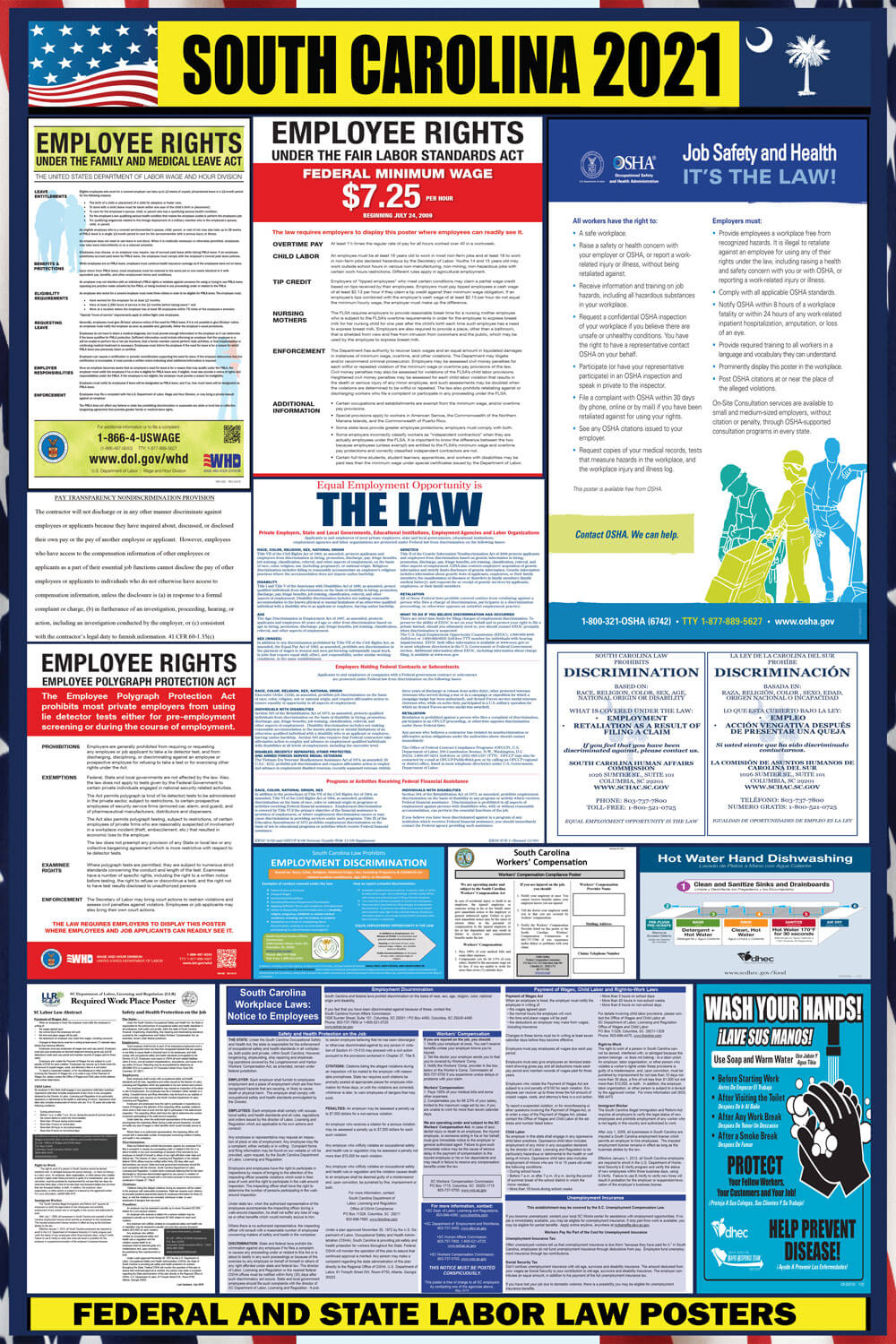 2021 South Carolina Labor Law Posters ⭐ State, Federal, OSHA