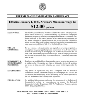arizona  minimum wage poster english  small