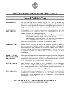 arizona az earned paid sick time poster  small