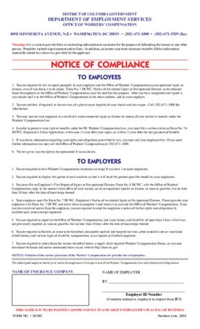 district of columbia does notice of compliance  small