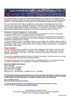 hawaii employment discrimination poster small