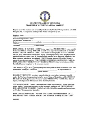 kentucky workers comp posting notice english small