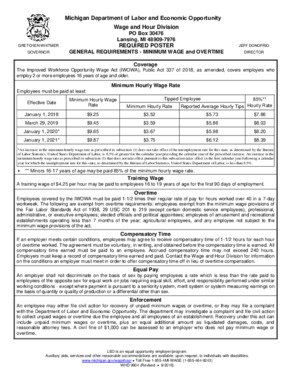 michigan minimum wage poster   small