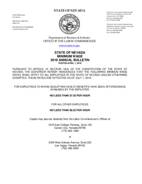 nevada  annual bulletin minimum wage small