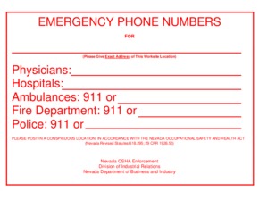 nevada nv osha emergency numbers small