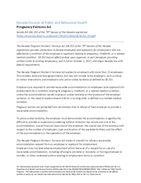 nevada pregnancy fairness act small