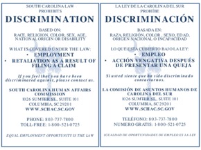 south carolina schac discrimination poster small