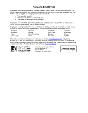south dakota posting notice to employees small