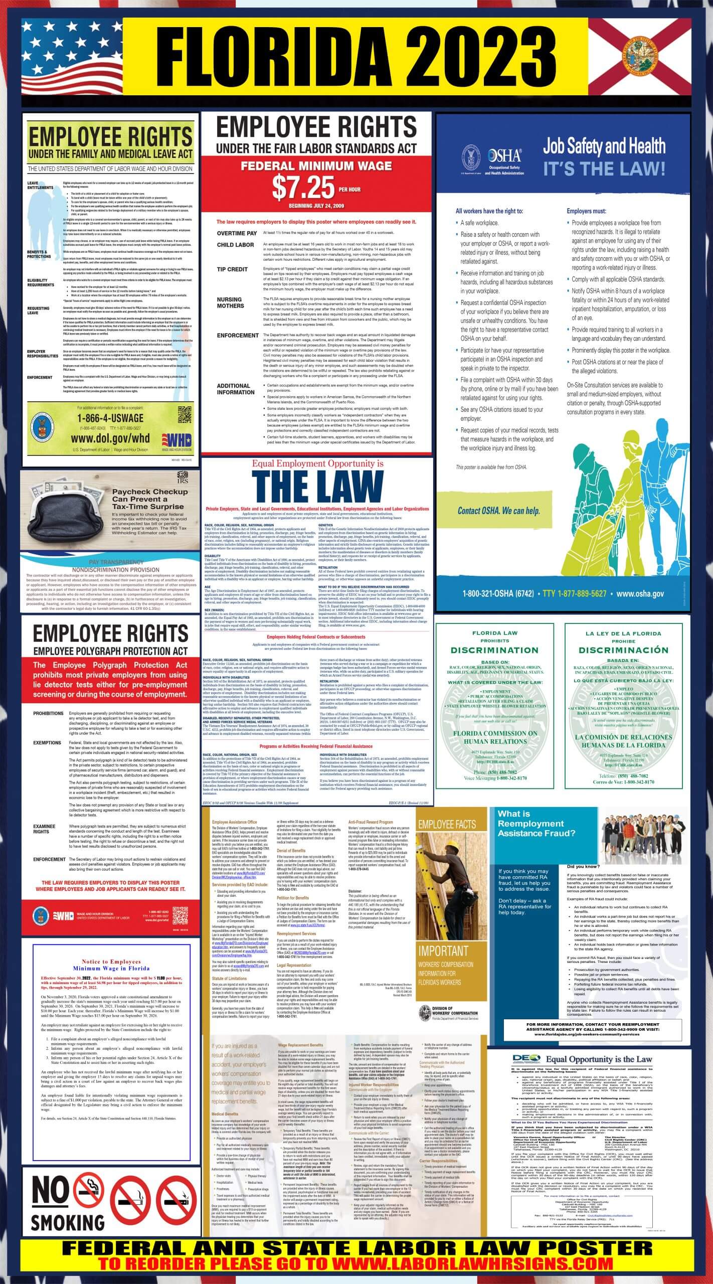 2023 Florida Labor Law Posters ⭐ State, Federal, OSHA LABORLAWHRSIGNS